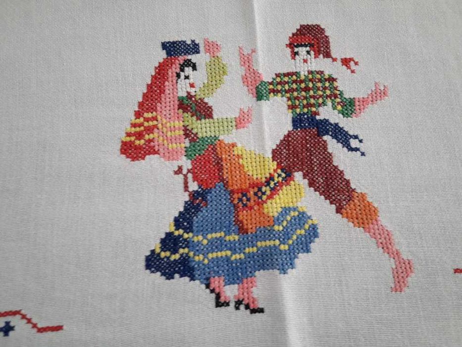 Toalha antiga de Ponto Cruz