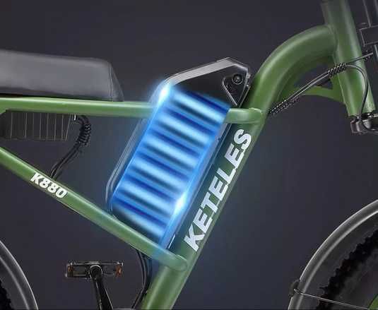 Bicicleta Elétrica Suspensao dupla 1000w 48v Keteles K880