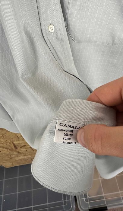 Koszula w kratę CANALI ITALY męska oldmoney casual elegancka r. XL