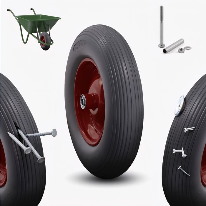 Koło do taczki poliuretanowe z osią Arebos