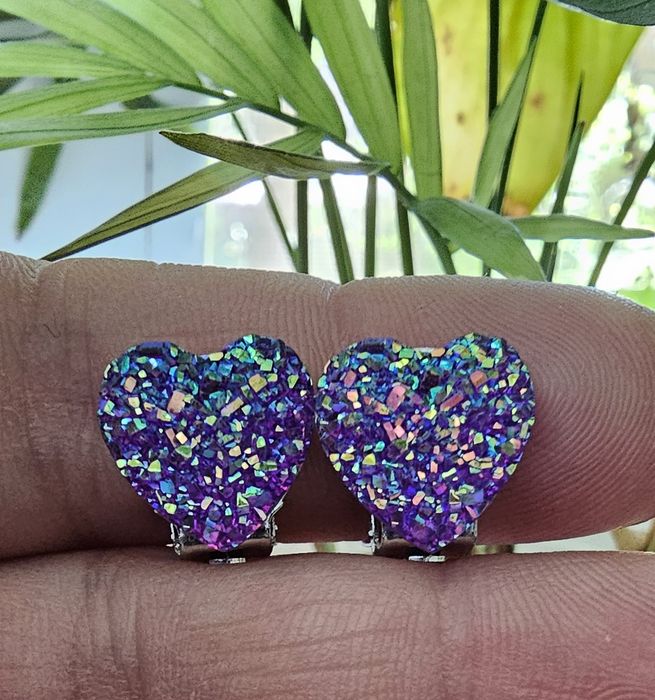 Klipsy dla dziewczynki serduszka handmade