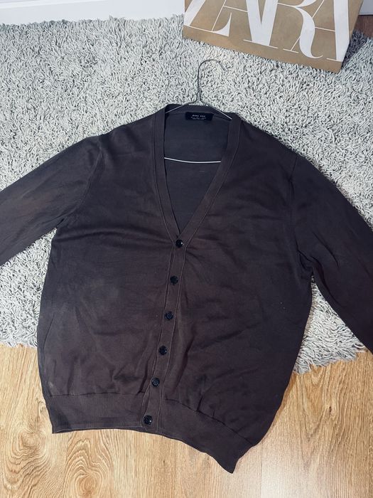 Sweter meski zara kardigan brazowy rozm L zara