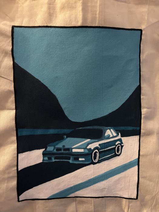 Ręcznie malowana torba płócienna z BMW