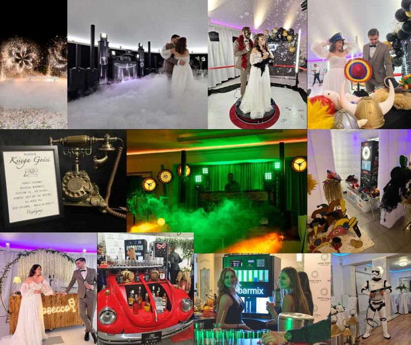 Barman BARMIX, Prosecco bar, Fotobudka 360, Ciężki dym, Audio Księga
