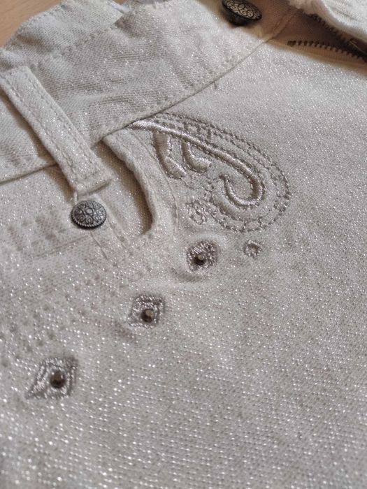 Spodnie bermudy brokat damskie