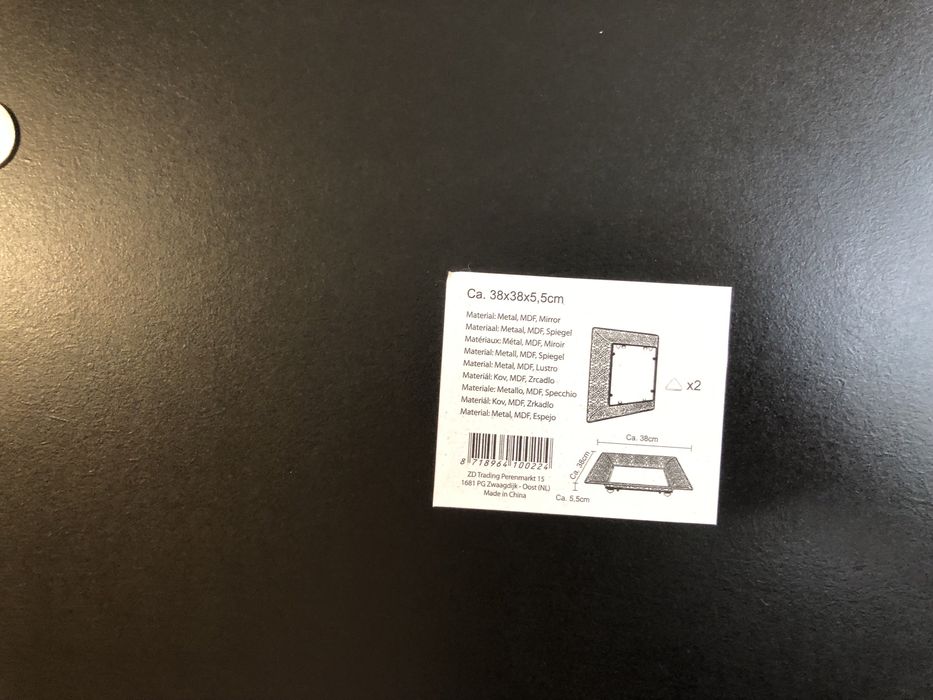 Taca dekoracyjna lustro ramka metal