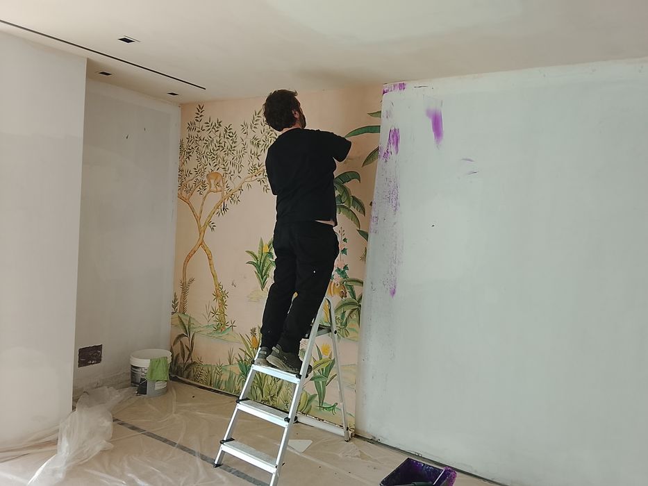 Aplicação de vinil cozinhas, aplicação de papel de parede