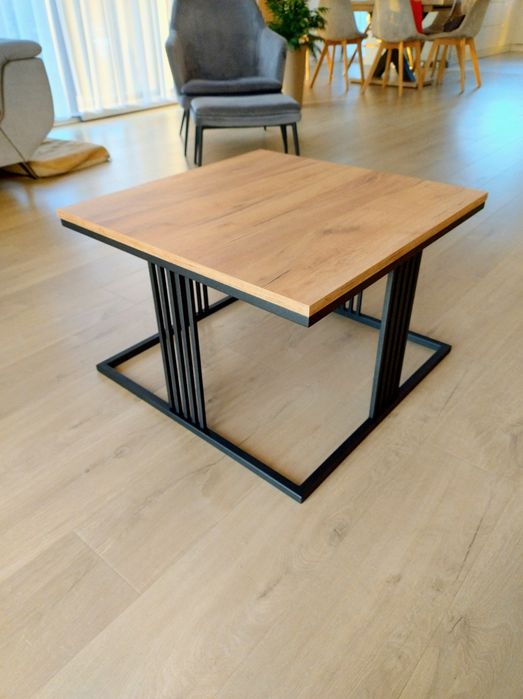 Stolik kawowy dąb Craft złoty