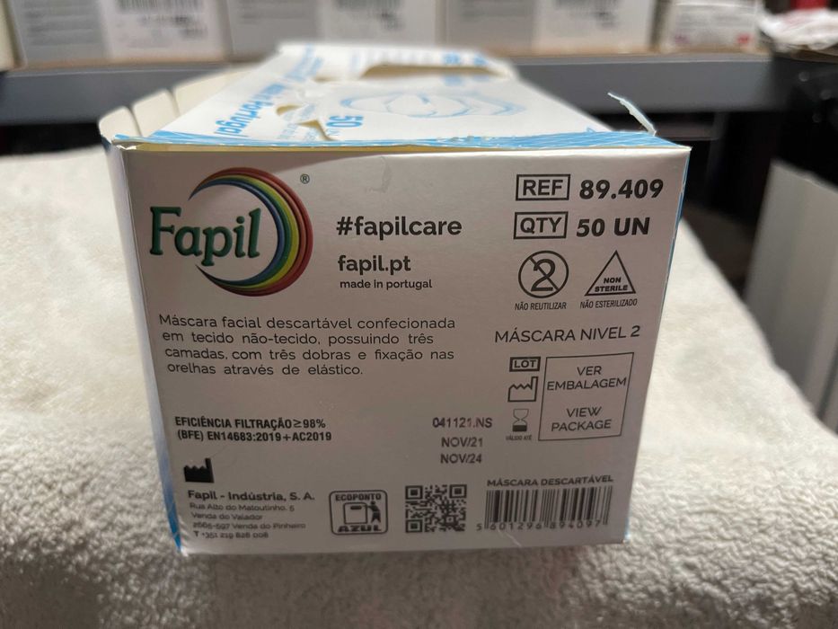 Máscaras de Proteção Descartáveis de 50 máscaras