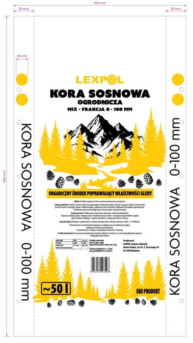 Kora sosnowa gruba 0-100mm .Dostawy W-wa okolice
