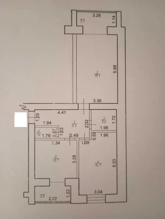 Продається 2-х кімнатна квартира під ремонт