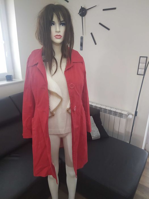 Płaszcz płaszczyk czerwony H&M