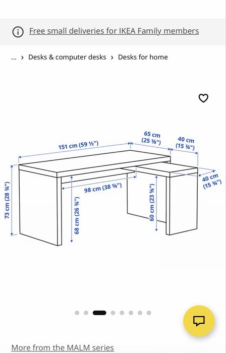 Secretária c/painel extraível MALM/ desk with pull-out panel
