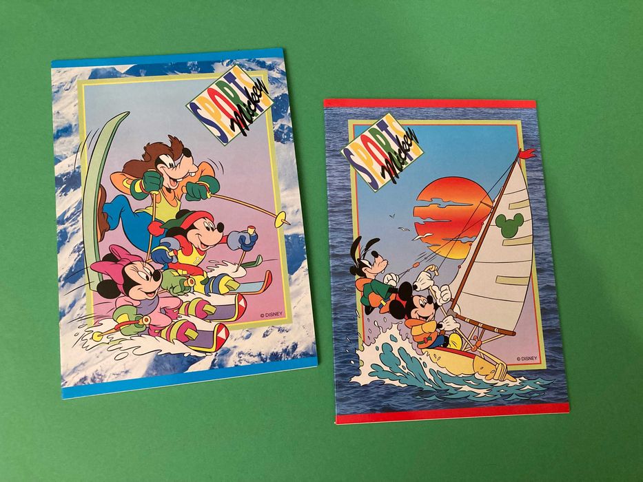 Colecção de 4 Cadernos Escolares Sport Mickey Disney Anos 80 Ambar