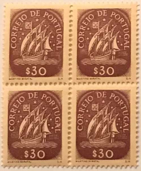 Sheet of New $30 Stamps - Caravela - 1st Series - 1943