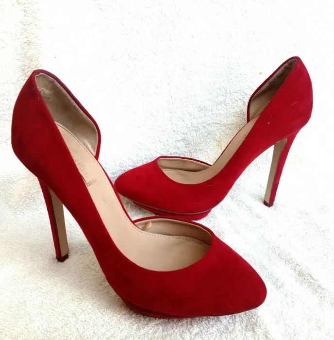 Walentynki - tanio!!! ZARA TRAFALUC czerwone szpilki r:37/ost1.