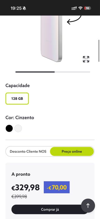 Samsung Galaxy A36 5G 128GB Cinzento