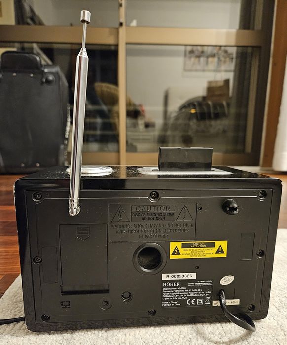 Rádio com IPOD docking station e despertador