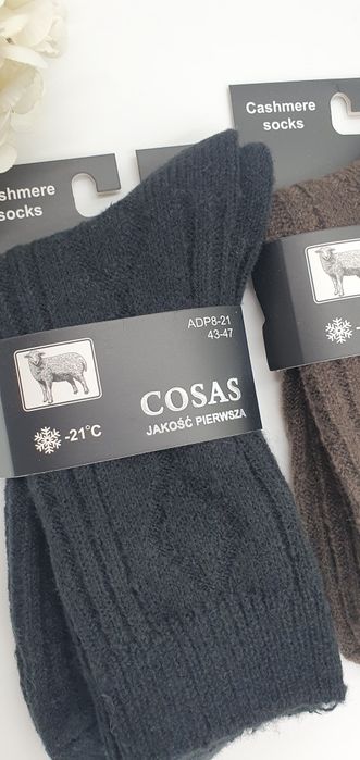 Wełniane skarpetki męskie wełna Angora  thermo 43-47