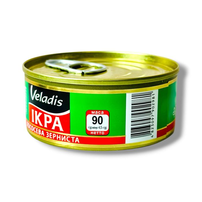 Ікра лососева зерниста (горбуша) Veladis 90 г (жестяна банка з ключем)