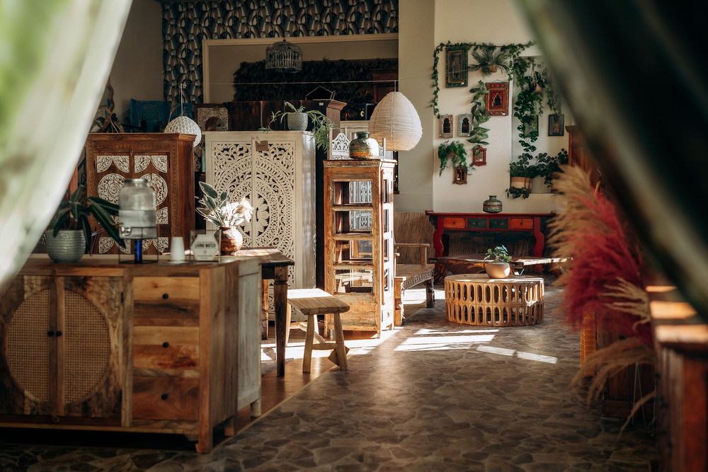 łóżko rama drewno mango rzeźbione bielone boho rustykalne 180x200