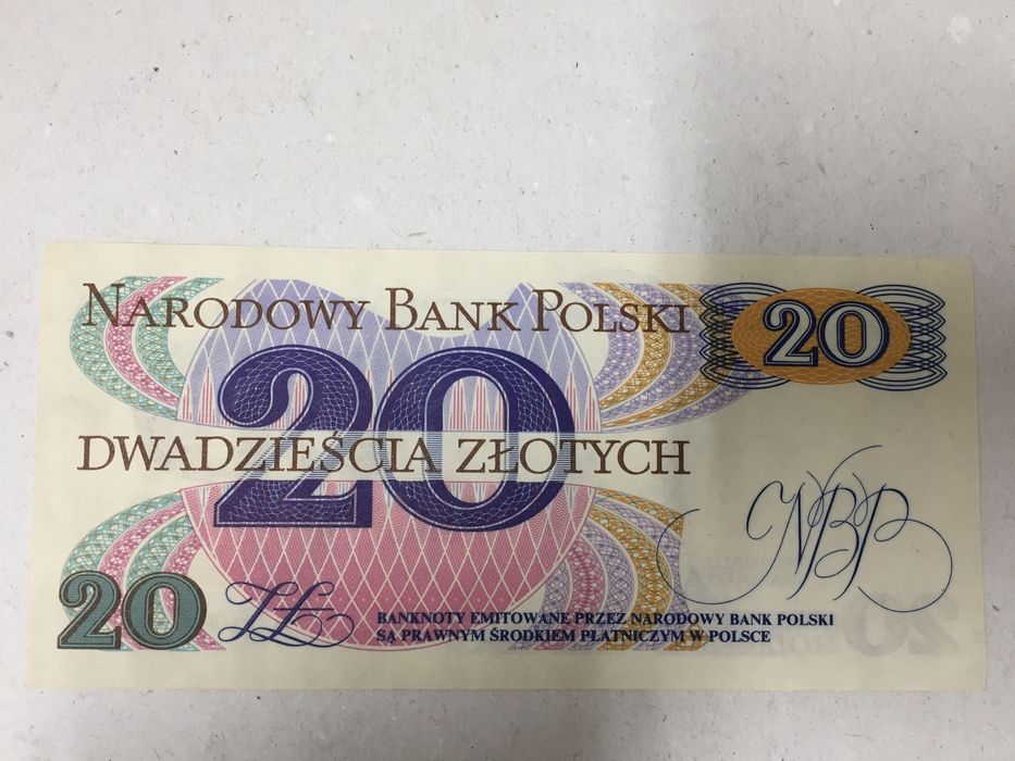 Banknot 20 Złotych ideał z 1982 PRL R.Traugutt
