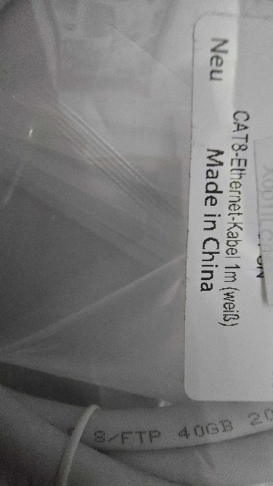 Kabel Ethernet Yauhody CAT8 1m 40Gb/s 2000MHz Ze złoconym złączem RJ45