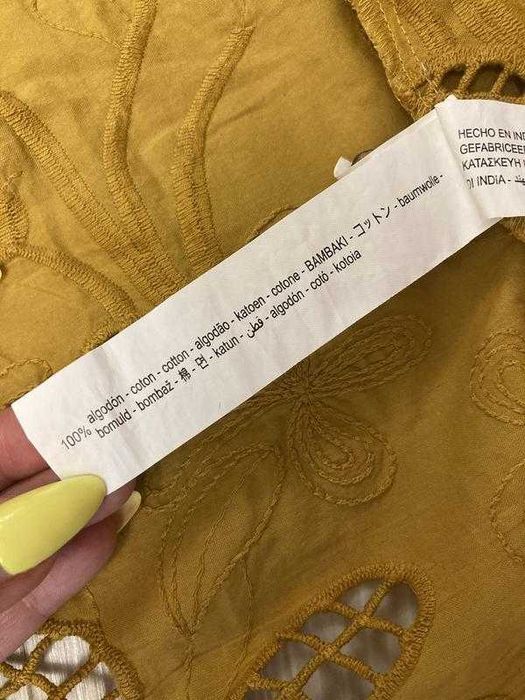 Хлопкова літня сукня сарафан з прошвою zara індія оригінал