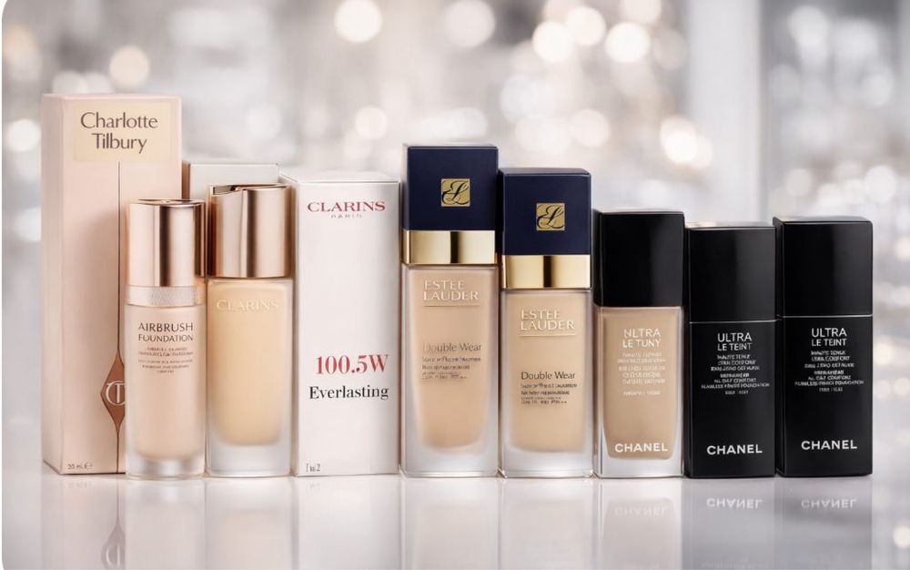 Podklady Charlotte Tilbury Estee Lauder Clarins Chanel