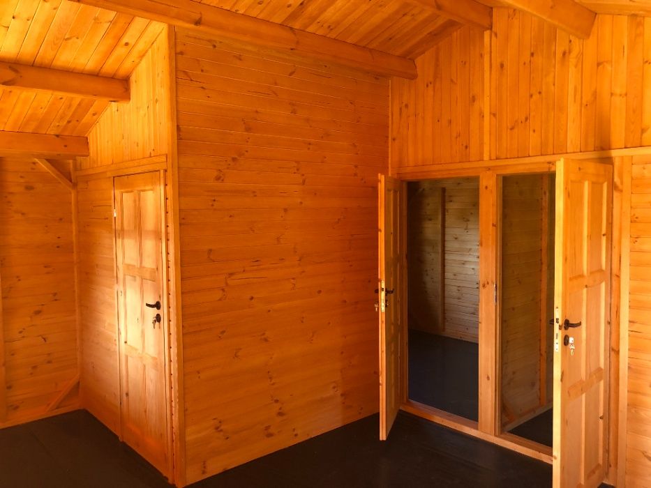 domek drewniany domki drewniane letniskowy z drewna dom 35 m2 WARBIT