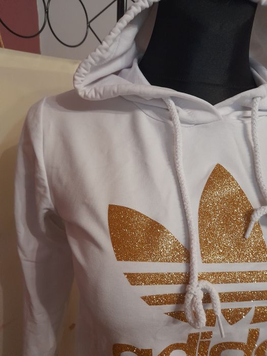 Bluza kangurka z kapturem złoty napis