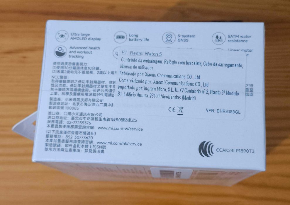 Xiaomi Redmi Watch 5 - Preto - NOVO