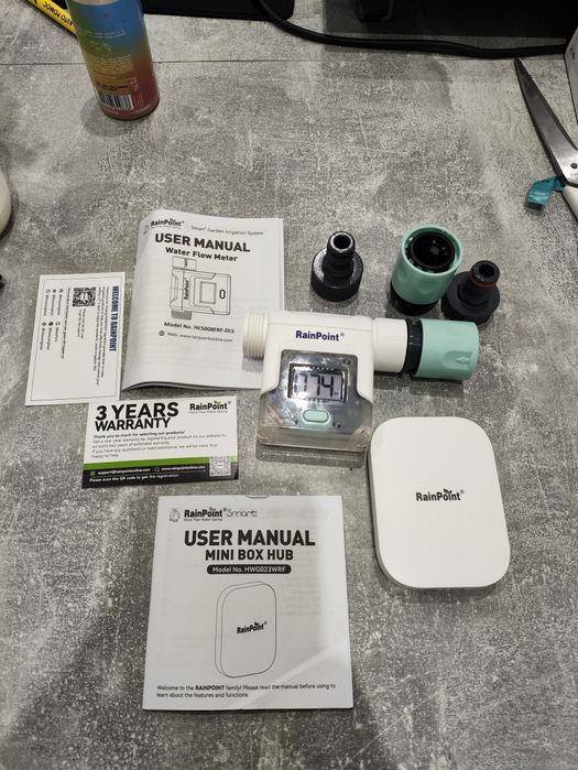 NOWY Przepływomierz wody RainPoint Smart + Mini Box HUB