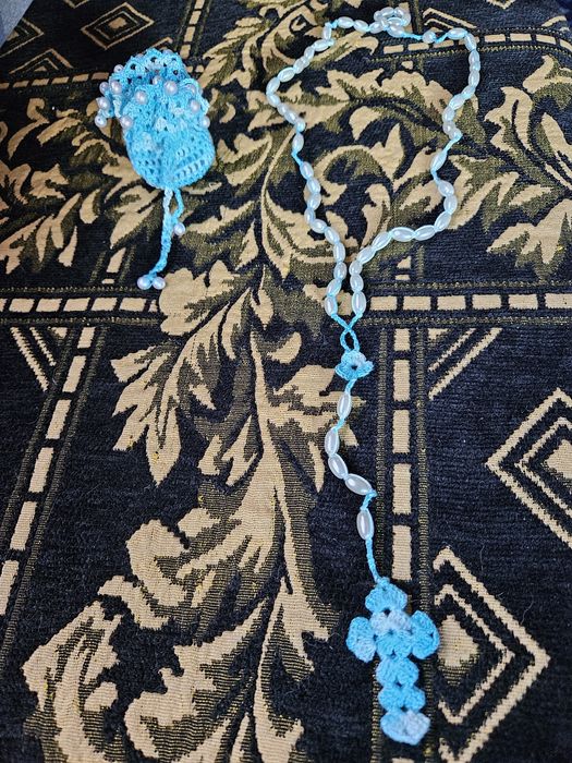 Bolsinha em crochet com terços Desconto 50%