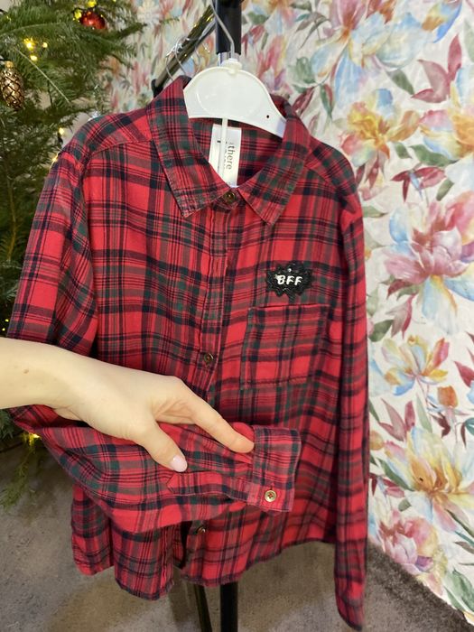 Сорочка червона в клітинку 128-134