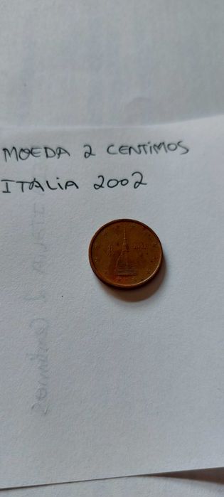 Moeda rara 0,02 coleccionáveis italia 2002 0,02 centimos