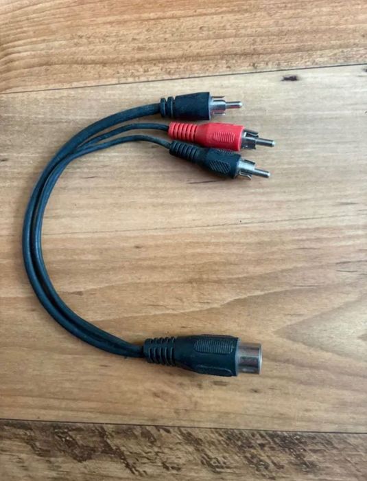 Кабель аудіо-адаптер DIN 5pin-RCAx3 F/F  0.2m