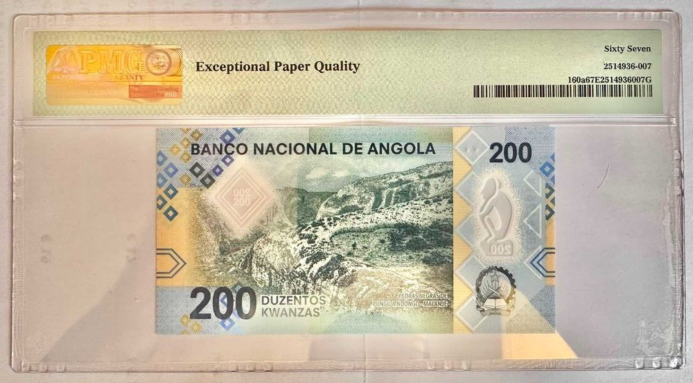 Nota de Angola – 200 Kwanzas 2020 – Pick# 160a (PMG 67 EPQ Superb Gem Unc)