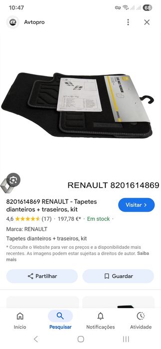 Tapetes originais Megane IV