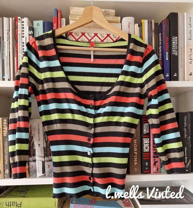 Sweter, kardigan w kolorowe paski Next