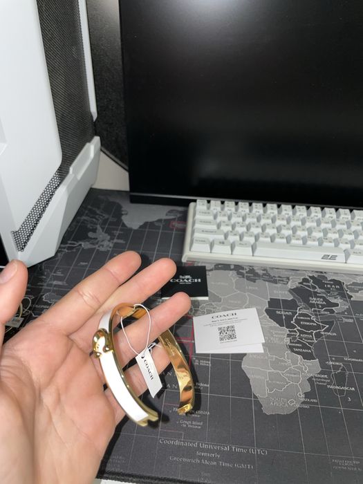 Браслет Coach gold n white