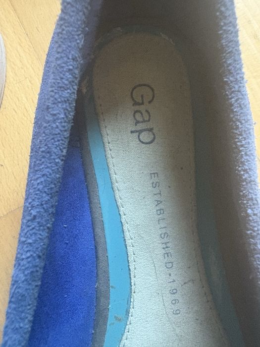 Mokasyny niebieskie zamsz