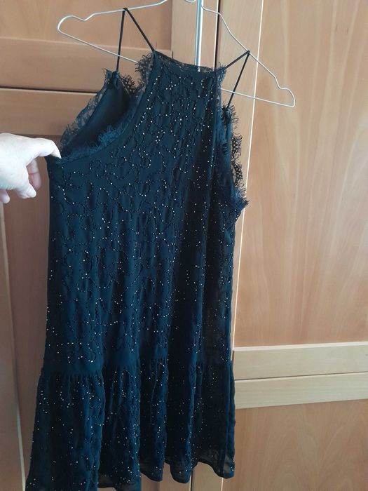 Vestido preto curto senhora, XS