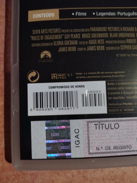 DVD compromisso de honra