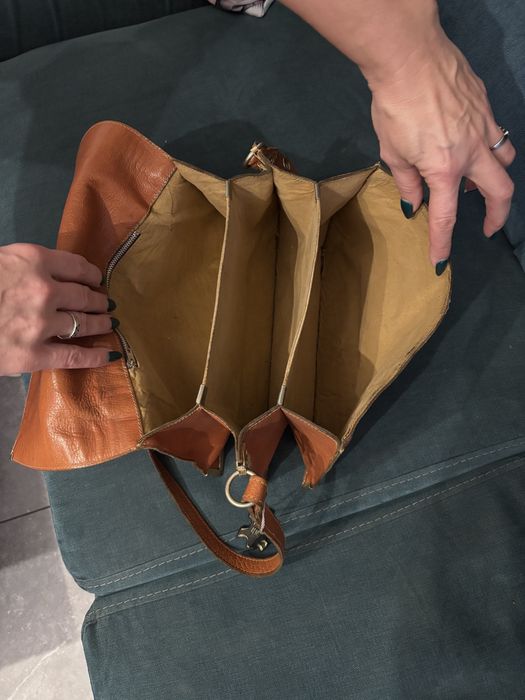 Torebka męska skórzana orginalna Wloska