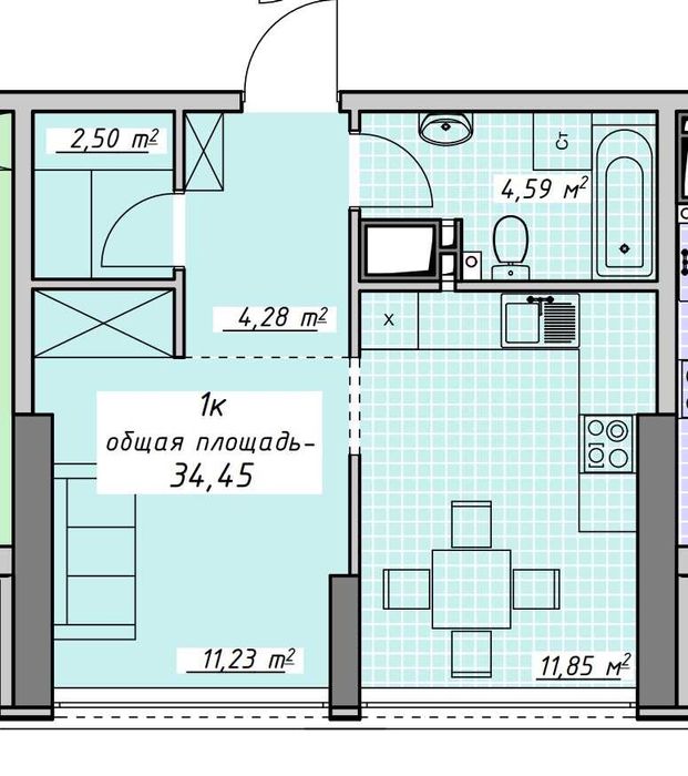 1-room apartment apartment by the address st. Kulikovo pole pl Oktyabrskoy revolyutsii pl (area 34,5 m²) - Atlanta.ua - photo 13