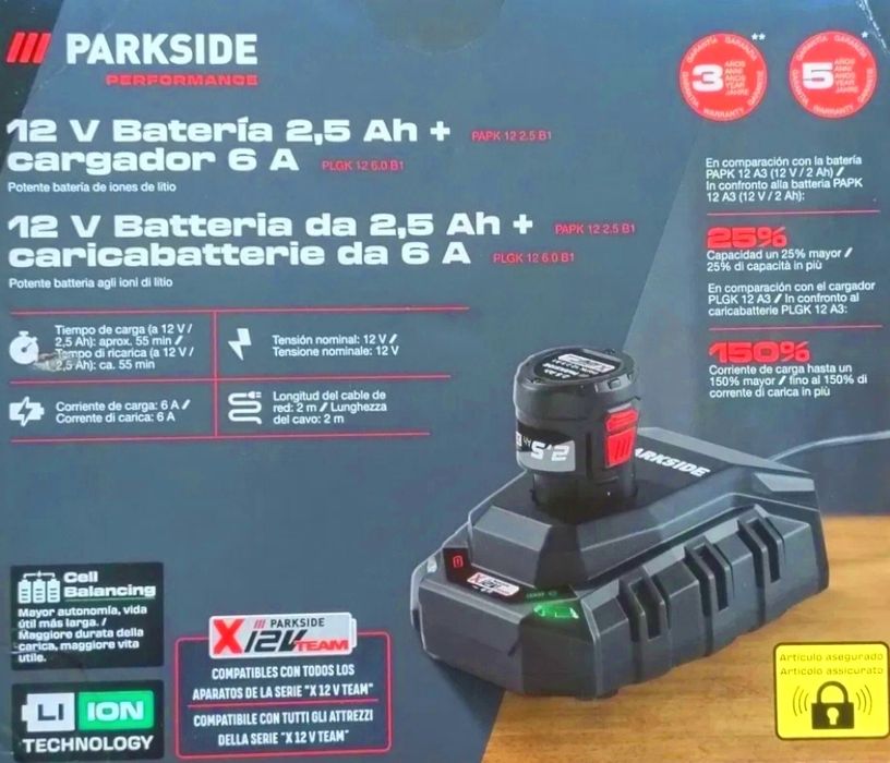 Kit Bateria Performance 12v Parkside