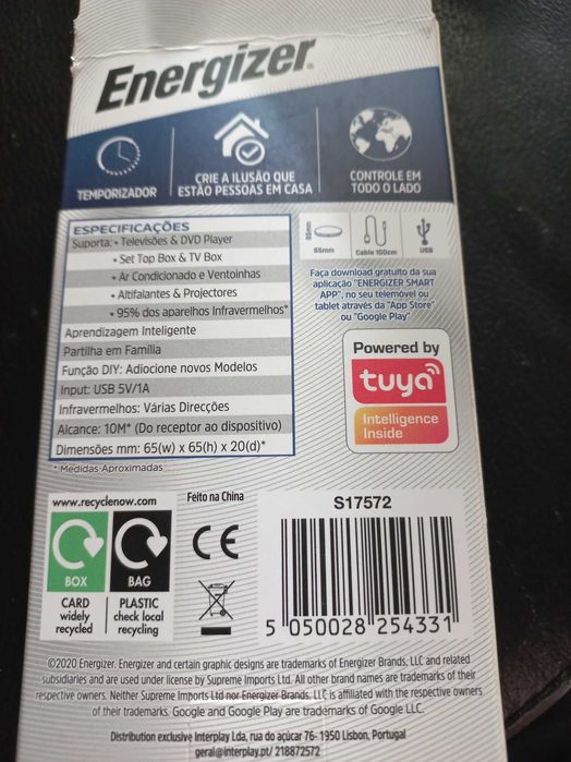 Smart controlador infravermelhos  Energizer423595352418560001
