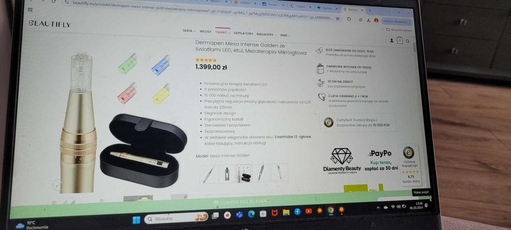 Nowy Dermapen mezoterapia mikroigłowa Beautifly