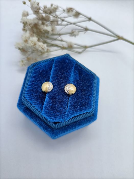 Kolczyki ze złota żółtego i białego, złoto 585